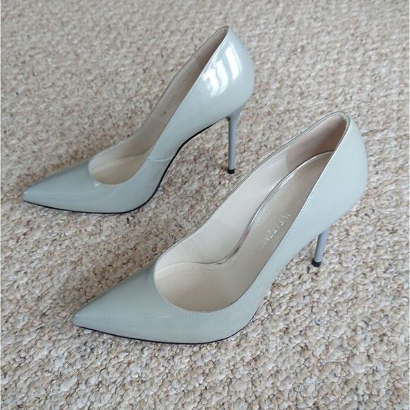 Stuart Weitzman Nouveau Silver Aniline patent leather pump size 7.5M - Picture 5 of 12
